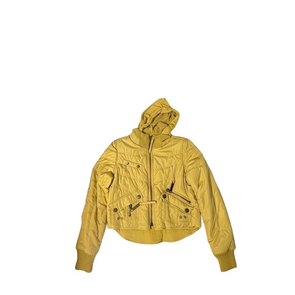 Ashley By 26‎ International Girls Womens Yellow Hooded Zip Front Jacket Size LG - Picture 1 of 7